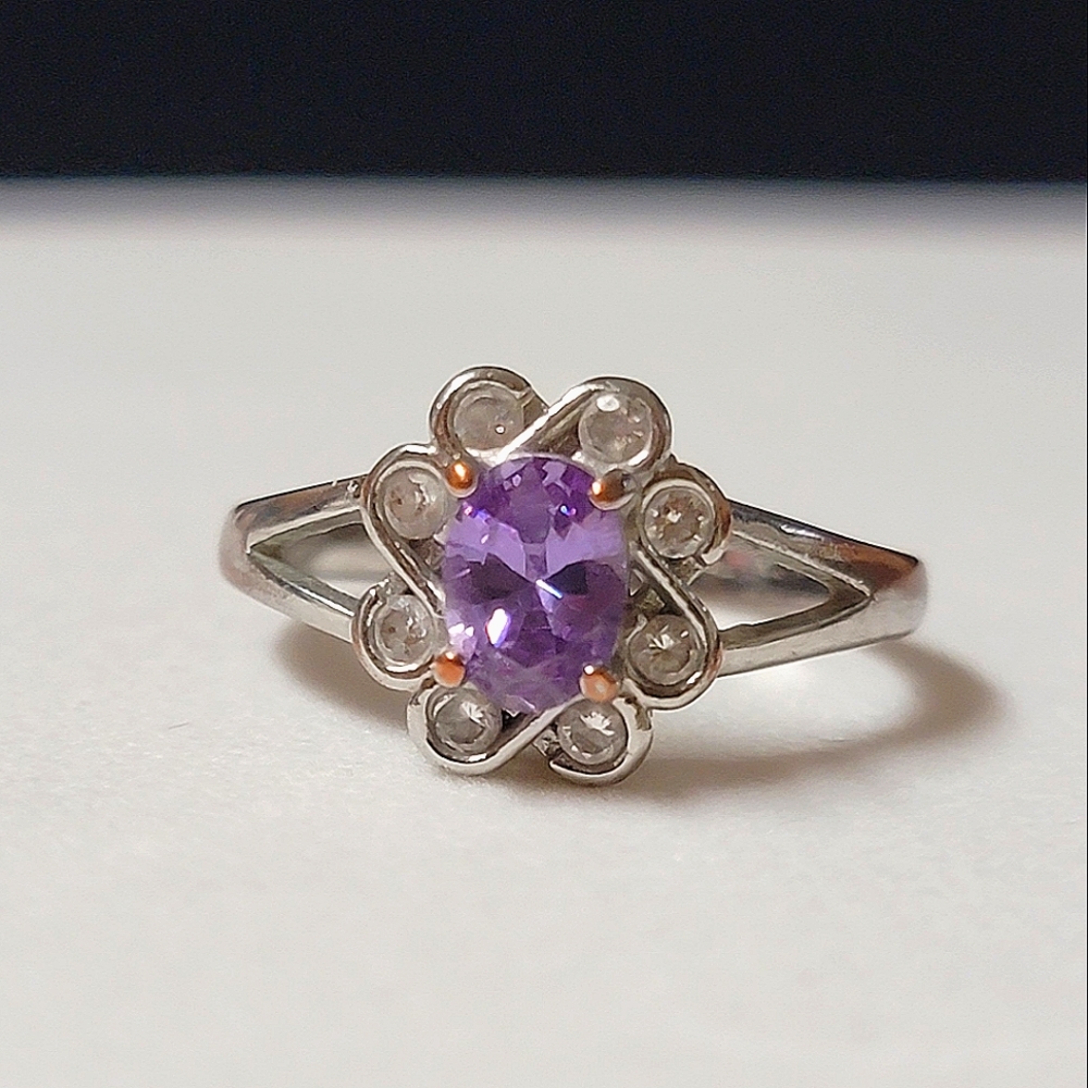 Split Shank Amethyst Purple Gem Ring